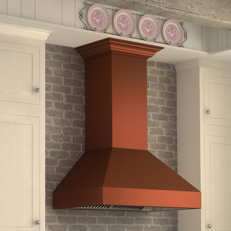 30" 400 CFM Convertible Wall Mount Range Hood, Copper, 30" W