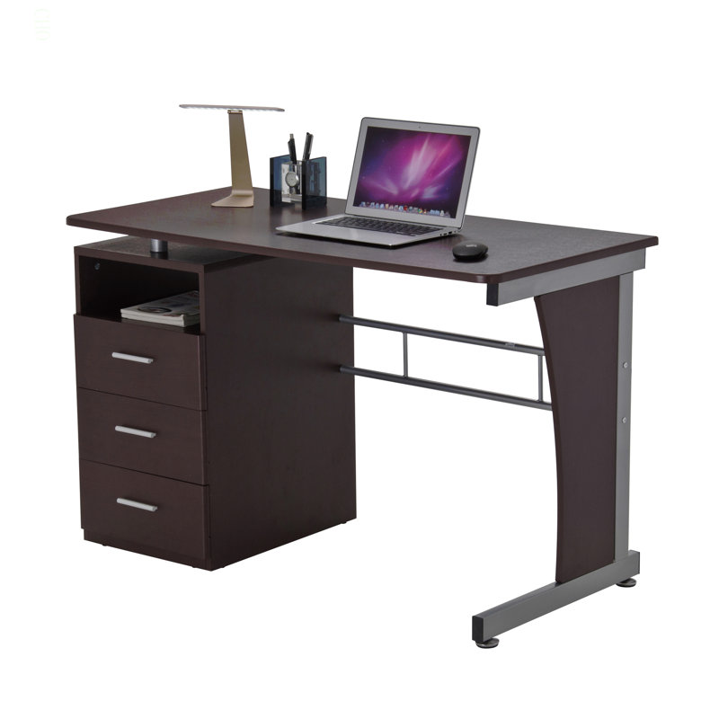 Bureau d'ordinateur avec beaucoup de rangement