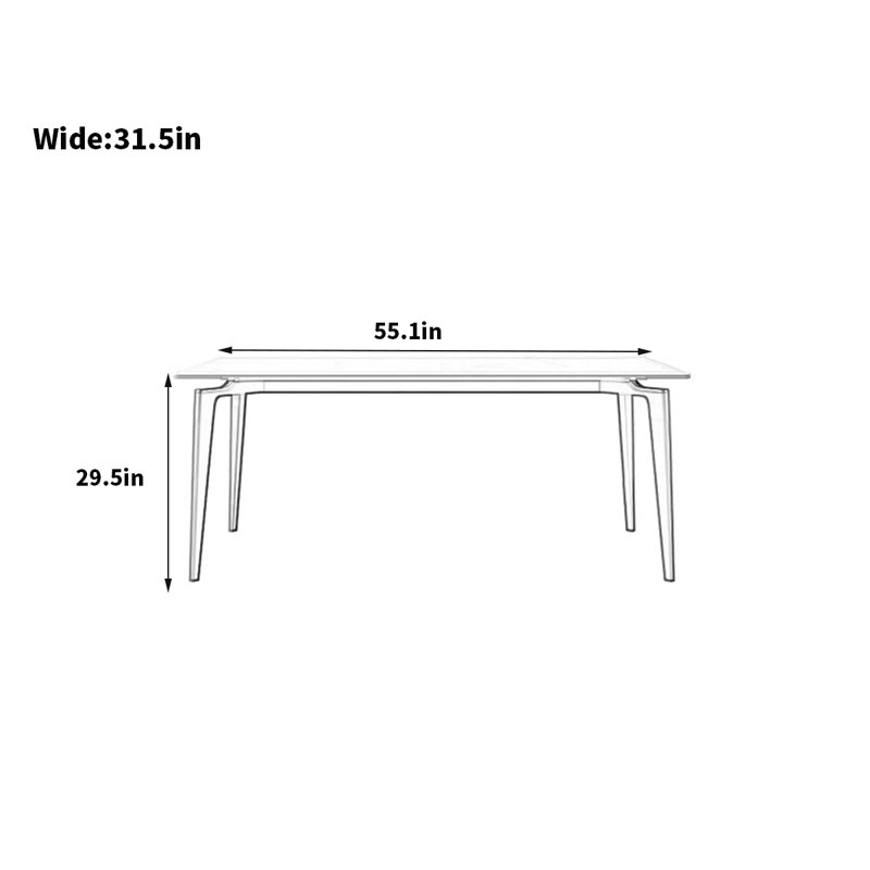 Table de salle à manger en pierre très simple de style italien Born Born, H 29,5 po x L 55,1 po x l 31,5 po