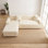Housse de canapé en L épais en velours - Housse de canapé modulaire avec 2 housses de coussin décoratif