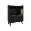 Armoire de bar 40 po avec six bouteilles, deux armoires à deux portes, quatre tablettes, foncée, haute solution d'espace
