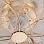 Ventilateur de plafond en cristal 19,7 po avec ensemble d'éclairage, ventilateur encastré à profil bas avec télécommande, moteur réversible à 6 vitesses, finition dorée, ampoules non incluses