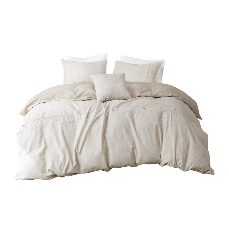 Ensemble d'édredon surdimensionné en coton biologique 5 pièces avec insert amovible naturel