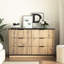 Rangement multifonctionnel à six tiroirs avec présentoir de table et poignées exquises, 47,2 x 15,7 x 29,6 po, coins arrondis en métal, armoire à assemblage facile dans un style moderne, coins pour, présentoir, à