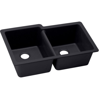 Quartz Luxe 33" L x 21" W Double Basin Undermount Kitchen Sink