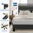 Platform Bed Frame with Adjustable Headboard, Fabric Upholstered and Wooden Slats Support, Heavy Duty Mattress Foundation, No Box Spring Needed, Easy Assembly-906929455