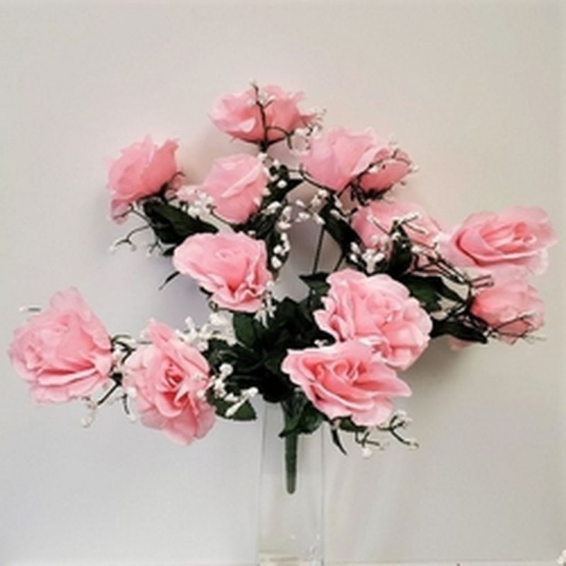 Roses et tiges, Rose clair