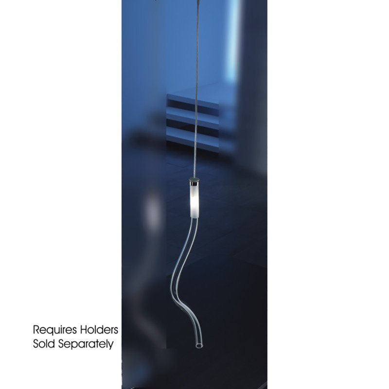 Wave Pendant in Metallic Gray Without Canopy