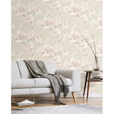 Cherry Blossom Grove Floral Peel And Stick Wallpaper