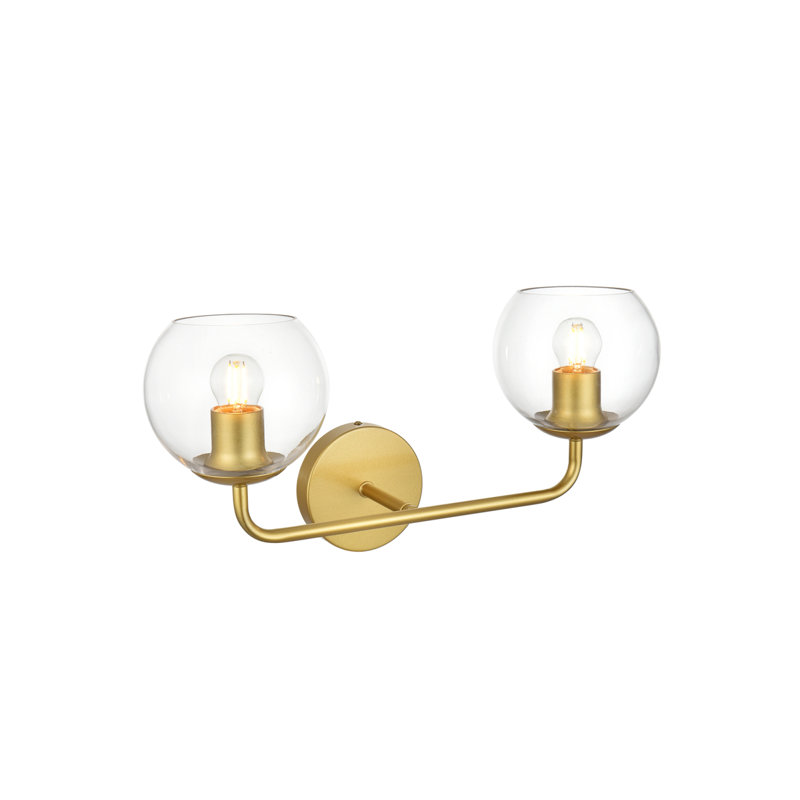 Lumière de meuble-lavabo à intensité variable, Laiton, H 10 po x l 6 po x P 6 po, Une lumière