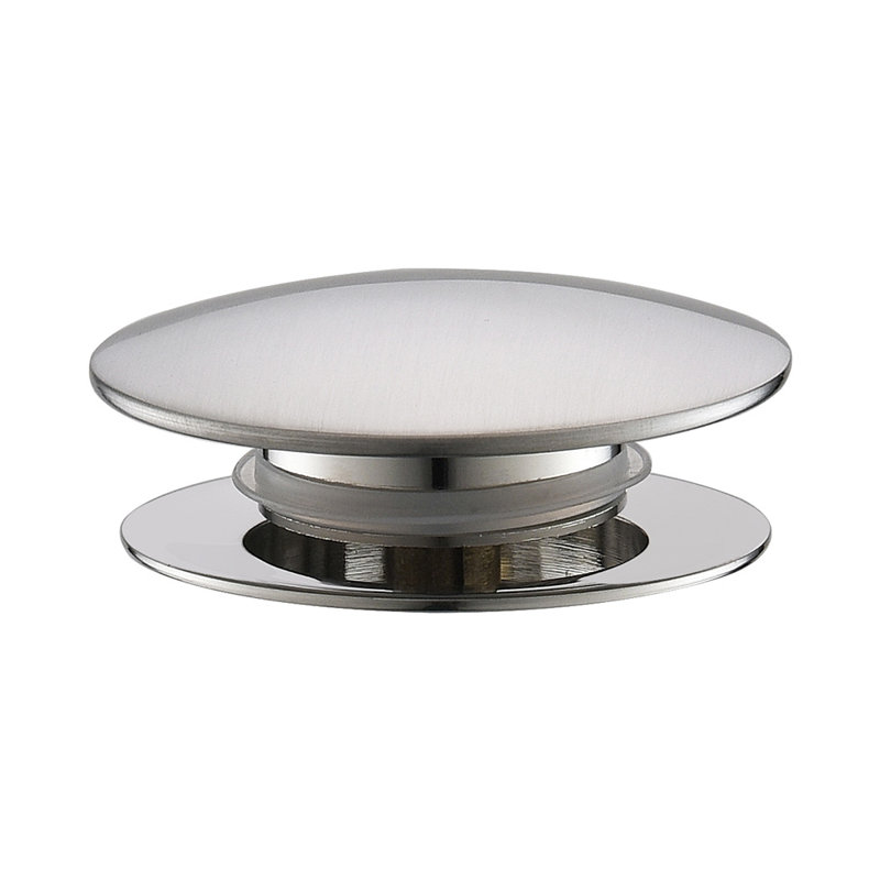 Pop-Up Bathroom Sink Drain Stopper without Overflow, Bathroom Sink Drain Assembly without Overflow, Brushed Nickel