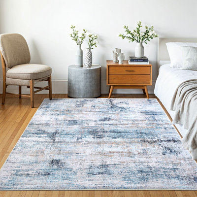 Bungalow Rose Machine Washable Area Rug, Soft & Durable, Non-slip Backing, Stain Resistant Rug For Bedroom, Living Room, Dining Room, High Traffic Areas, Eco- Friendly GRS Certified.