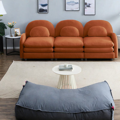 Cloud Comfort Sofas, Teddy 3 Seat Modern Curved Couch For Home Living