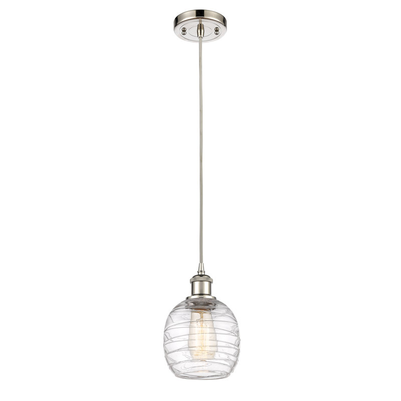 Luminaire suspendu simple à 1 lumière Amila, Nickel poli