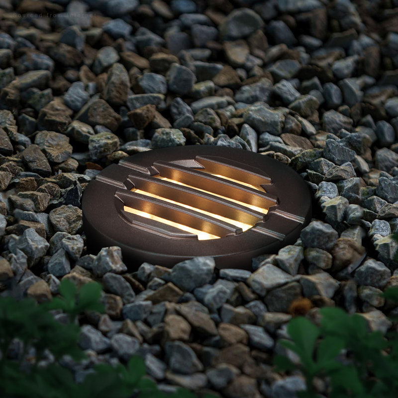 Paysage à DEL dans le sol extérieur, basse tension, ultra-lumineux, étanche IP67, 3000K, Bronze frotté à l'huile