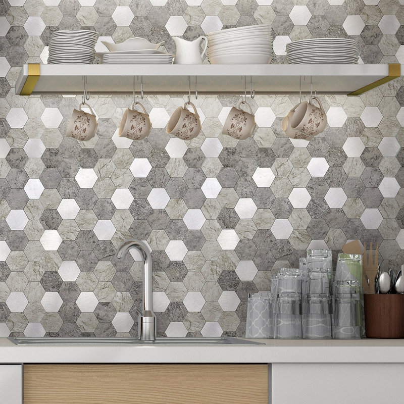 13 in. W x 13 in. L Fireplace Surround Peel and Stick Mosaic Tile