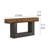 Console Table, Brown Rectangular Top, Gray U Shape Base, 63 Inch