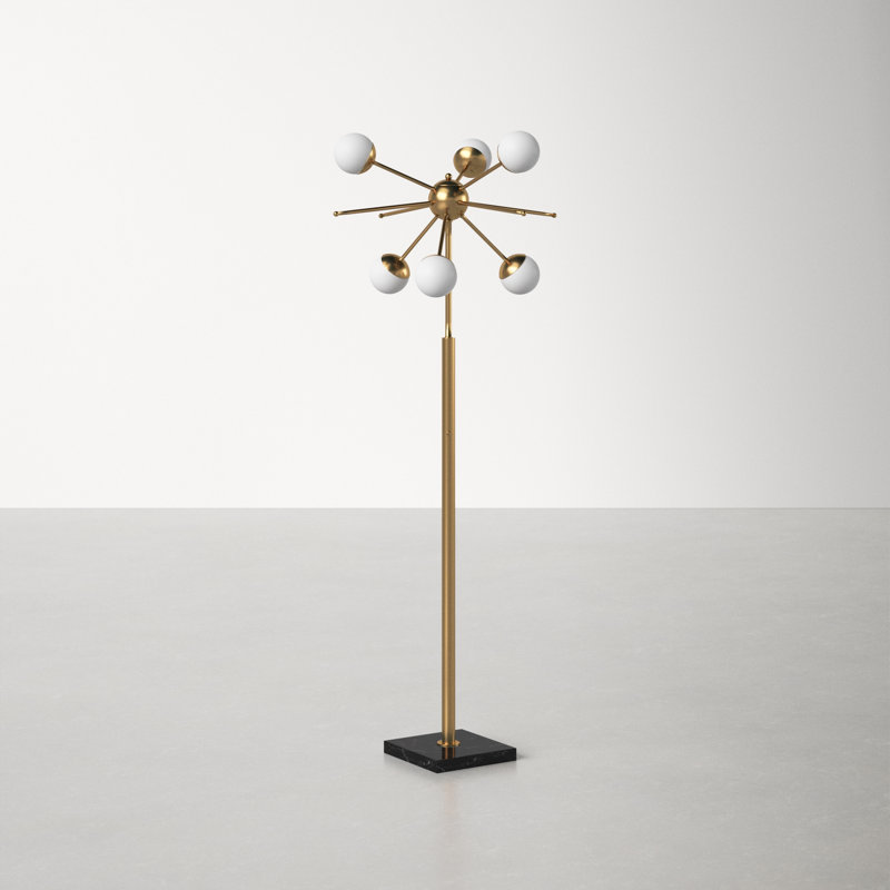 Gerard 63.5'' Black/Brass Traditional Floor Lamp