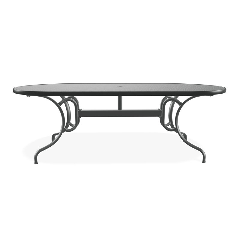 Outdoor Oval Dining Table, Gray/Graphite