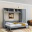 Ajae Murphy Bed with Storage Bookcase, Drawers and Wardrobe-588590547-590699969
