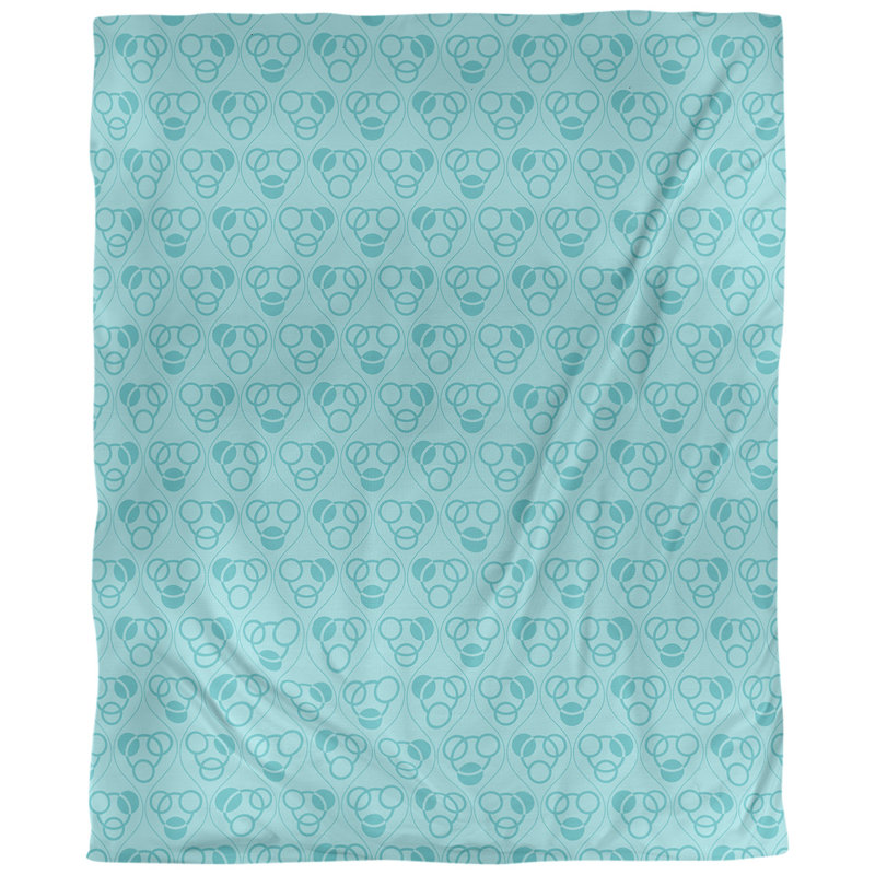Tissu de cercles et d’ondulations, Bleu sarcelle, L 56 po x l 36 po, Polyester filé