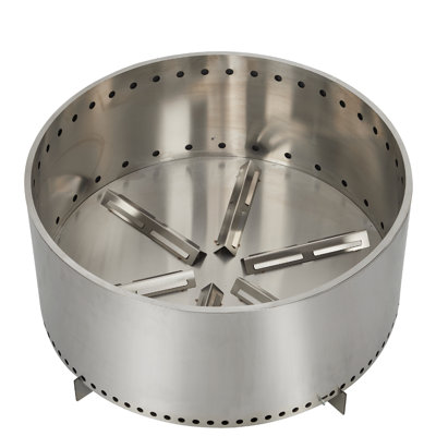 27'' Smokeless Fire Pit Stainless Steel Wood Burning Fire Pits with Removable Stand and Ash Pan Portable Bonfire Pit with Handle Outdoor Fire Pit for Camping Picnic and Family Gathering