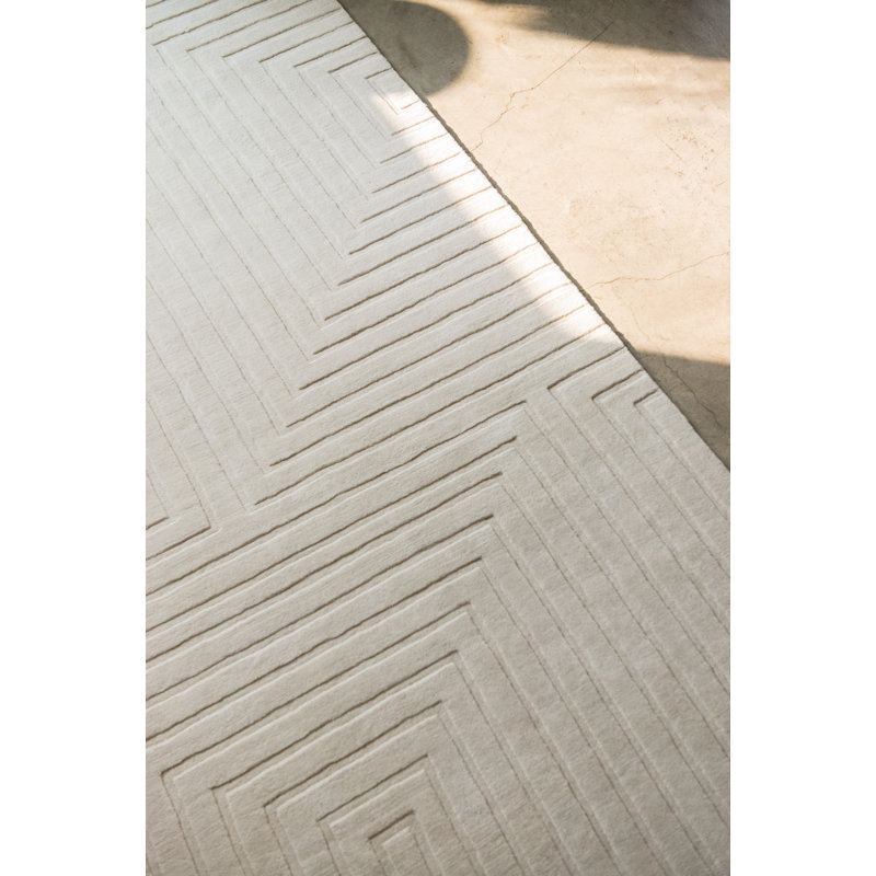 Circuit Ivory Area Rug, Rectangle 6' x 9'