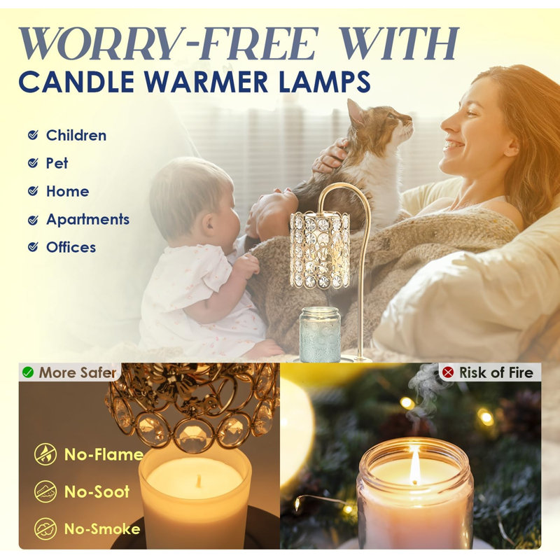 12.8'' H Wax Warmer, Black/Gold