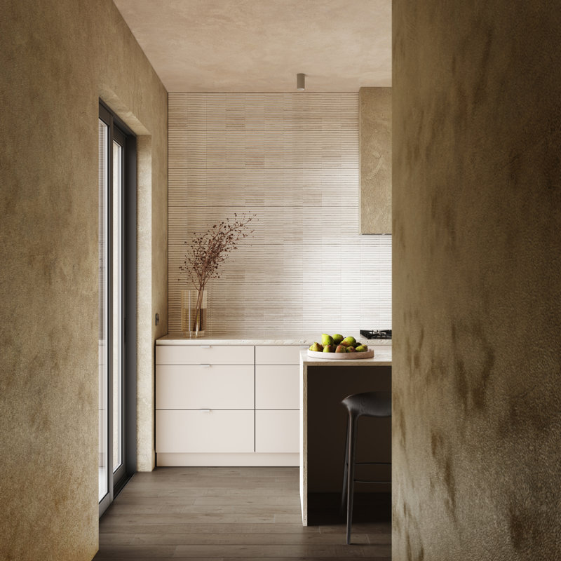 Curve Fluted 6X12 3D Glossy Ceramic Tile, White
