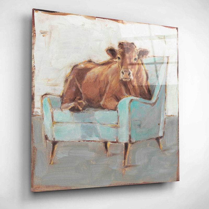 «Moo-ving In IV» par Ethan Harper, art mural en verre acrylique, H 12 po x l 12 po x P 0,12 po