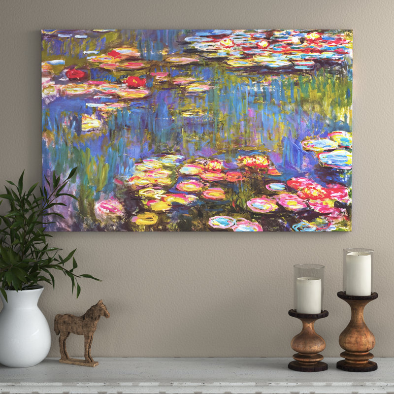 Water Lilies, 1916 by Claude Monet - Painting on Canvas, 66.04 cm H x 45.72 cm W x 3.175 cm D, No Frame