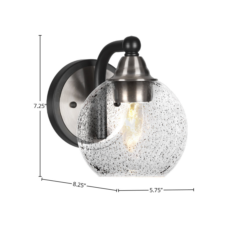 Ahern 1-Light Wall Sconce, Matte Black/Brushed Nickel