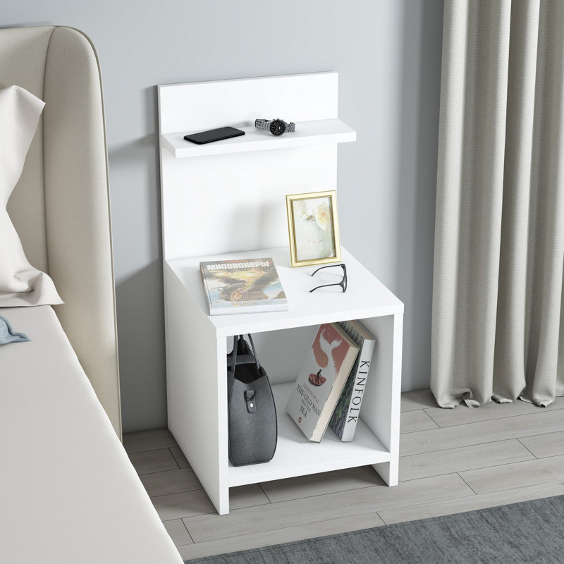 Sohi 35.6cm W Manufactured Wood Bedside Table, White