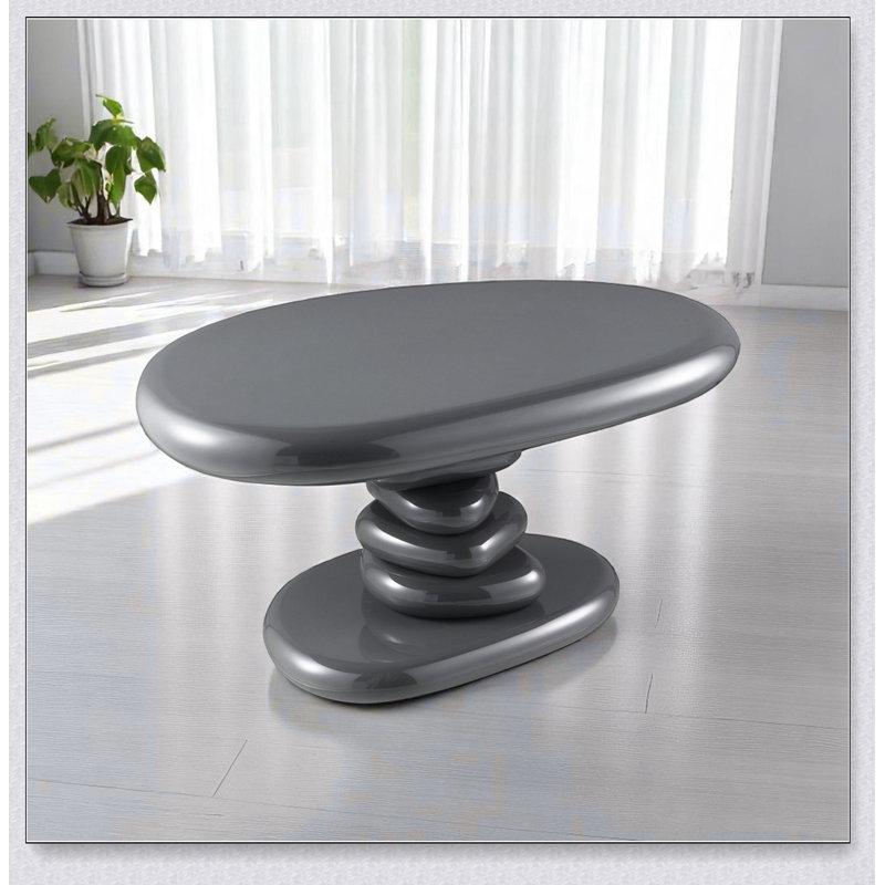 Table de bout ultrabrillante avec plateau épais de 60 mm, parfaite pour les espaces de vie modernes et élégants