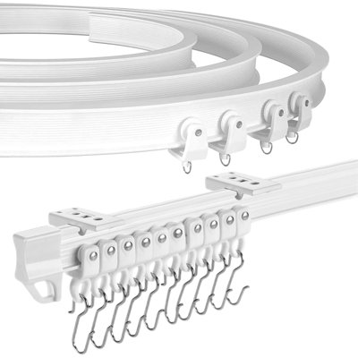 Rail de rideau flexible 10 pieds coupables et courbés pour remorque de voyage avec fenêtre en baie et rails de rideau de douche