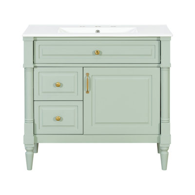 Elegant 36'' Bathroom Vanity With Ceramic Sink