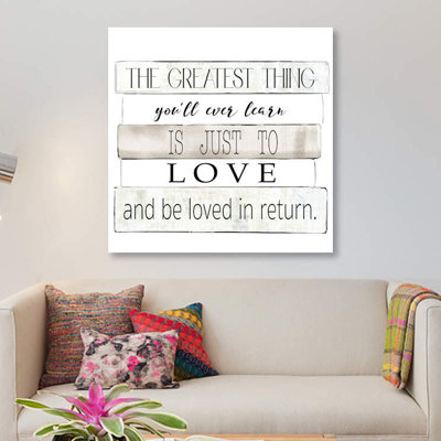 «The Greatest Thing», art textuel sur toile