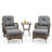 5-Piece Outdoor Patio Furniture Set With Swivel Rocking Chairs, Ottomans And Glass Coffee Table-923873743