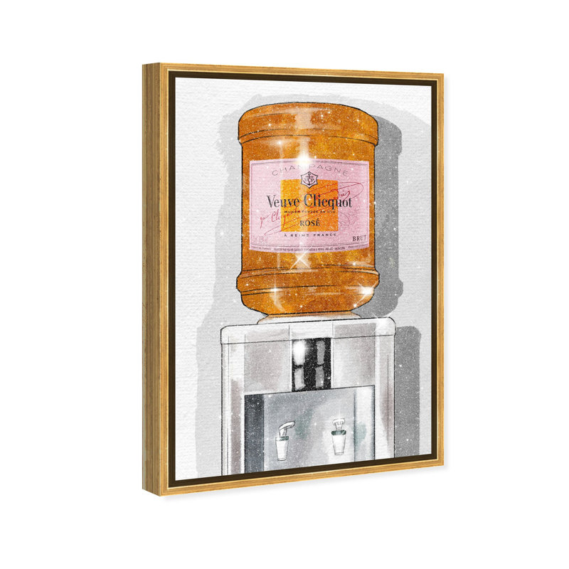 Parisian Orange Champagne Diamond Dust Shimmer Fashion and Glam Framed Canvas by Oliver Gal, 37" H x 25" W