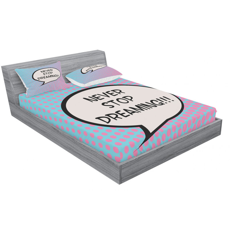 Microfiber Polka Dots Sheet Set, Queen Sheet Set with Fitted Sheet