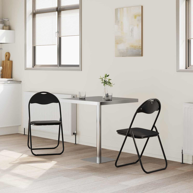 Padded Office Folding Chair Folding Chair Set, Black