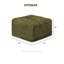 Canapé d'angle modulaire 6 pièces pour salon, couleur vert olive, rembourrage en fausse fourrure et mousse haute densité compressée, fauteuils sans accoudoirs, pouf