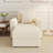 Upholstered Corduroy Accent Armchair with Ottoman, Deep Seat Single Sofa Chair with Accent Pillow