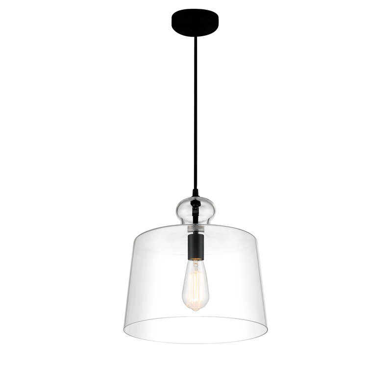 Langley Street Henegar Transitional Coal Finish Pendant Light, 13" H x 13" W x 13" D
