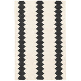 Senna Geometric Handwoven Dhurrie Ivory/Black Area Rug