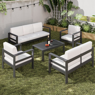 Arnhildur 5 - Person Patio Conversation Set with Cushions