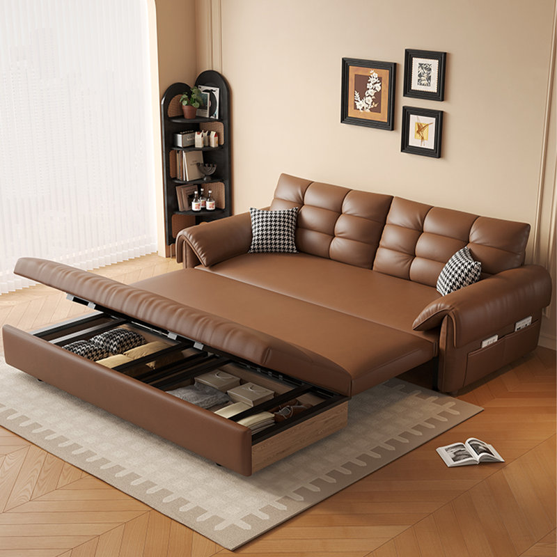 Canapé de salon italien en cuir résistant aux rayures, 33.9" H x 77.2" W x 32.3" D