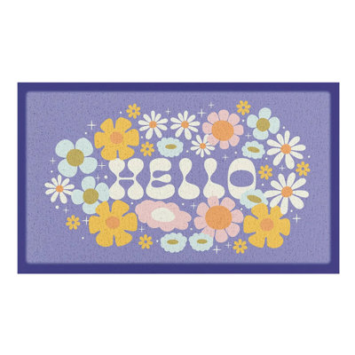 Non-Slip Floral Doormat