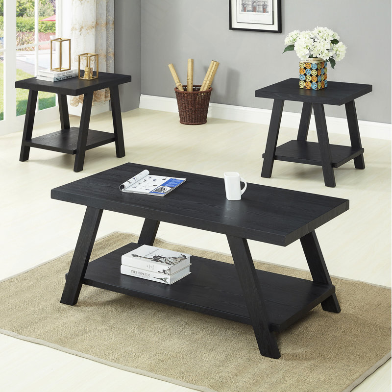 Ensemble de tables basses Contemporary, Noir, Noir