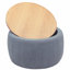 Repose-pieds rond avec rangement, fonction 2 en 1, table de bout et repose-pieds gris foncé (25,5 po x 25,5 po x 14,5 po)-428825321